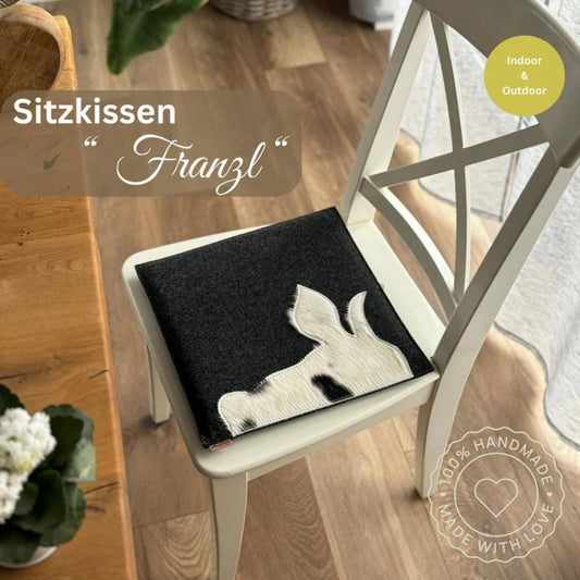 Sitzkissen eckig " Franzl ", Stuhlkissen Landhaus, Filzkissen