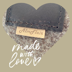 Kaminholztasche aus Filz mit Kuhfell-Herz