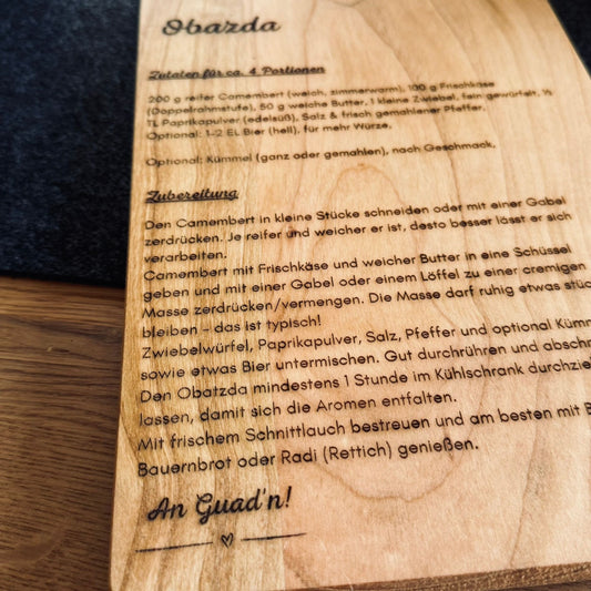Rezeptbrett - Obazda