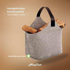 Große Kaminholztasche aus Filz XL