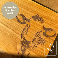 Schneidebrett " Kuh " Kirschholz geölt