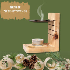 Räucherstövchen aus Zirbenholz - Made in Tirol