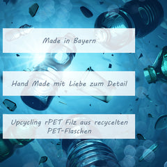 Sitzkissen aus upcycling rPET Filz, Hirschmotiv, grün